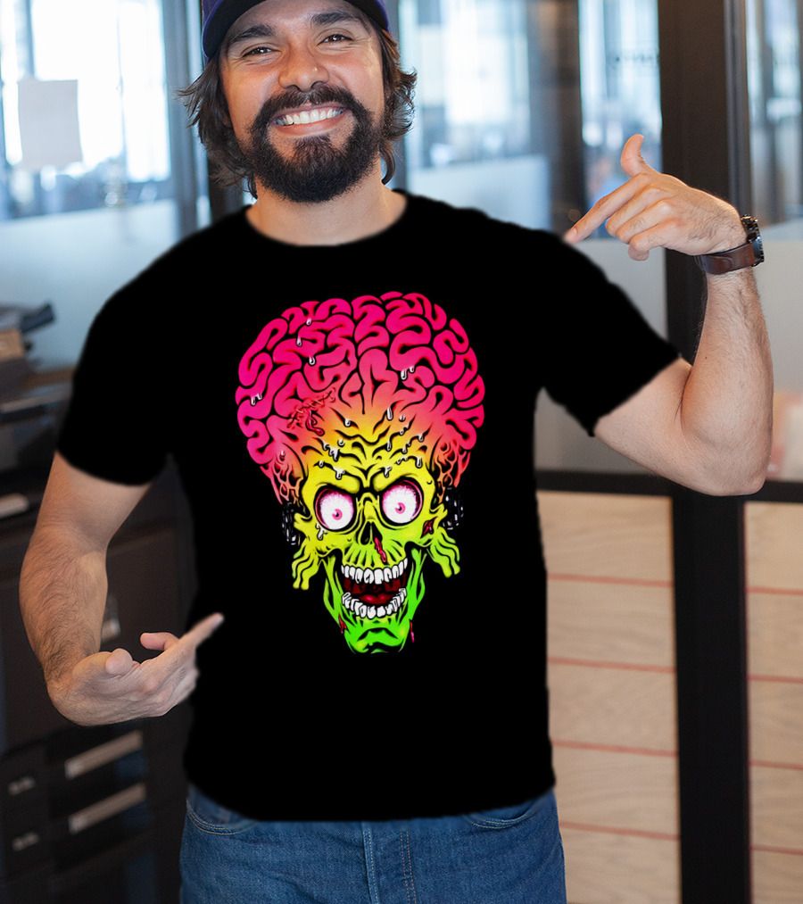 Mars Attacks Alien Brain Zombie Head T-Shirt