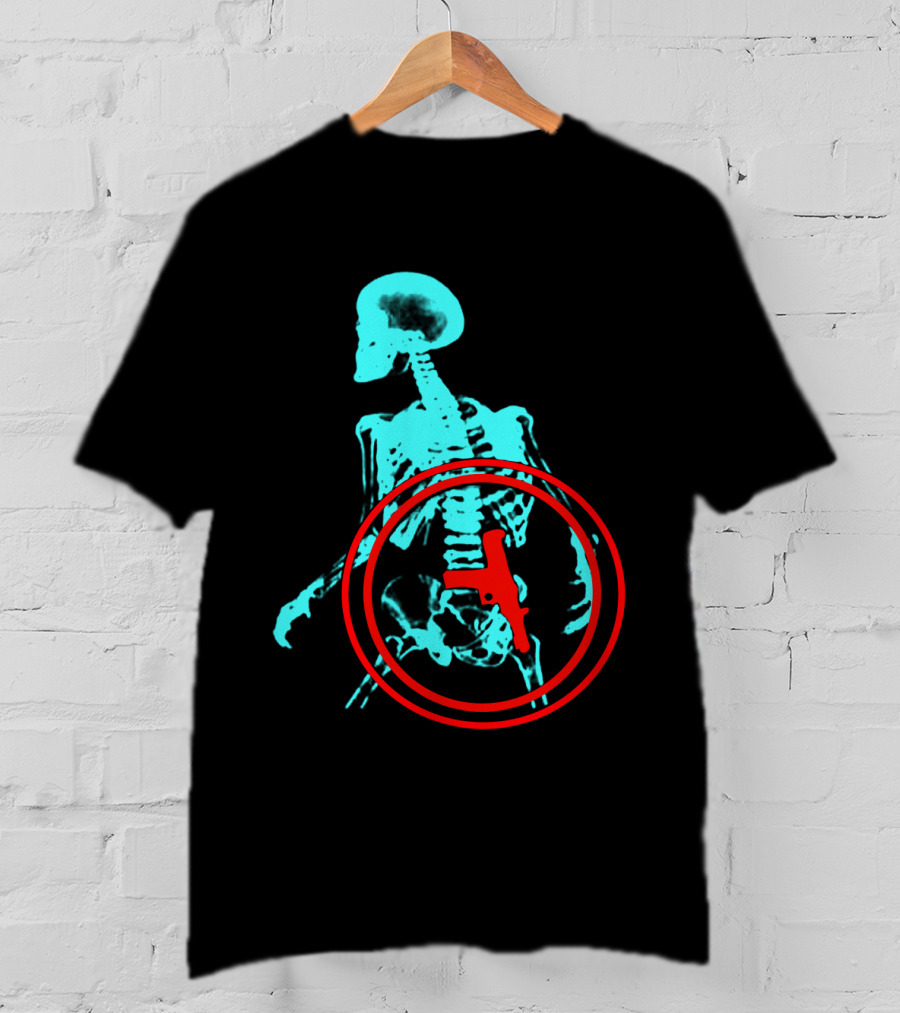 Total Recall X-Ray Skeleton With Gun T-Shirt