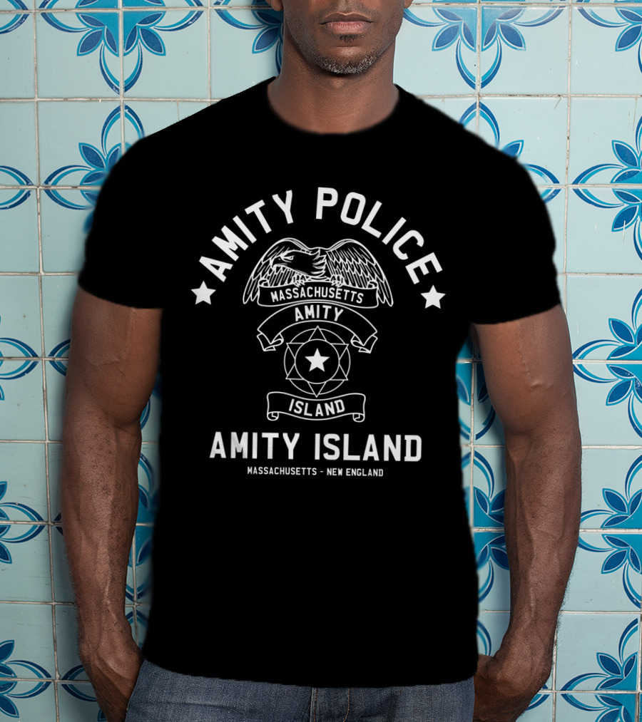 Amity Police Massachusetts Amity Island New England Jaws T-Shirt