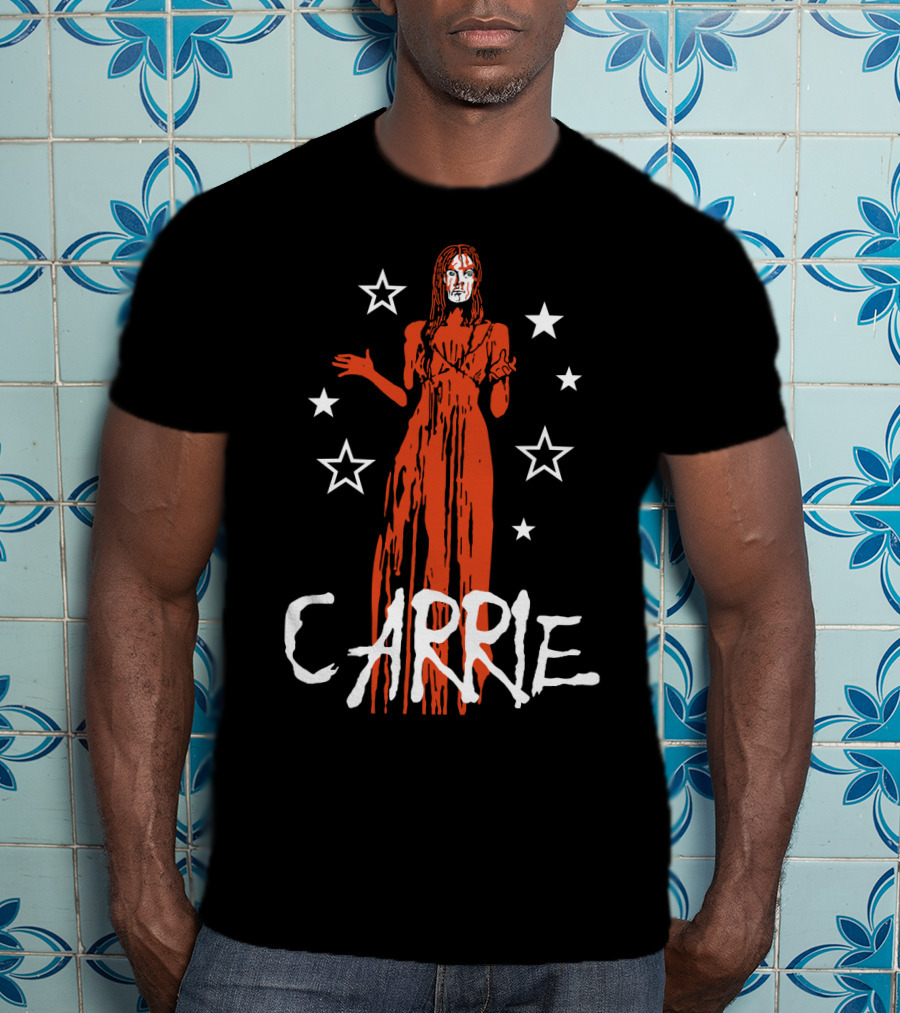 Carrie 1976 Blood-Soaked Prom With Stars T-Shirt