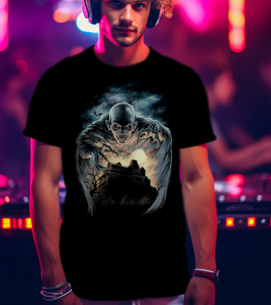 Salem's Lot 1979 Nosferatu Over Haunted Mansion T-Shirt