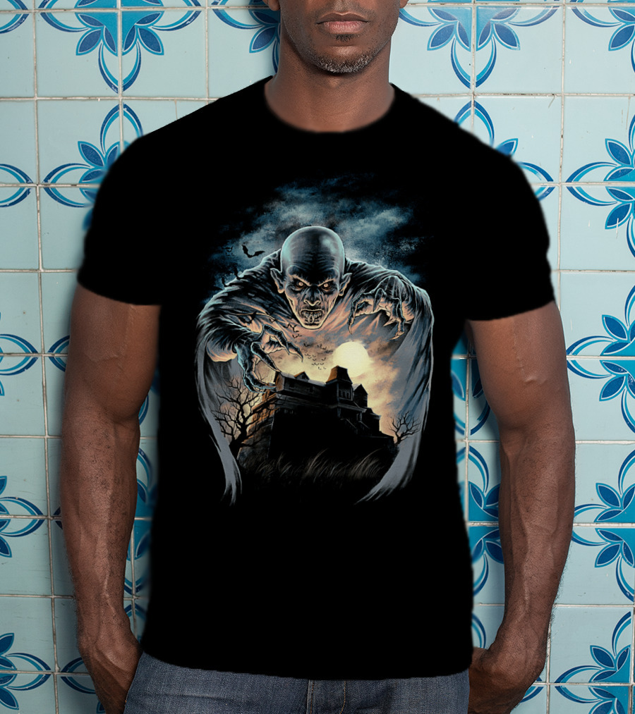 Salem's Lot 1979 Nosferatu Over Haunted Mansion T-Shirt