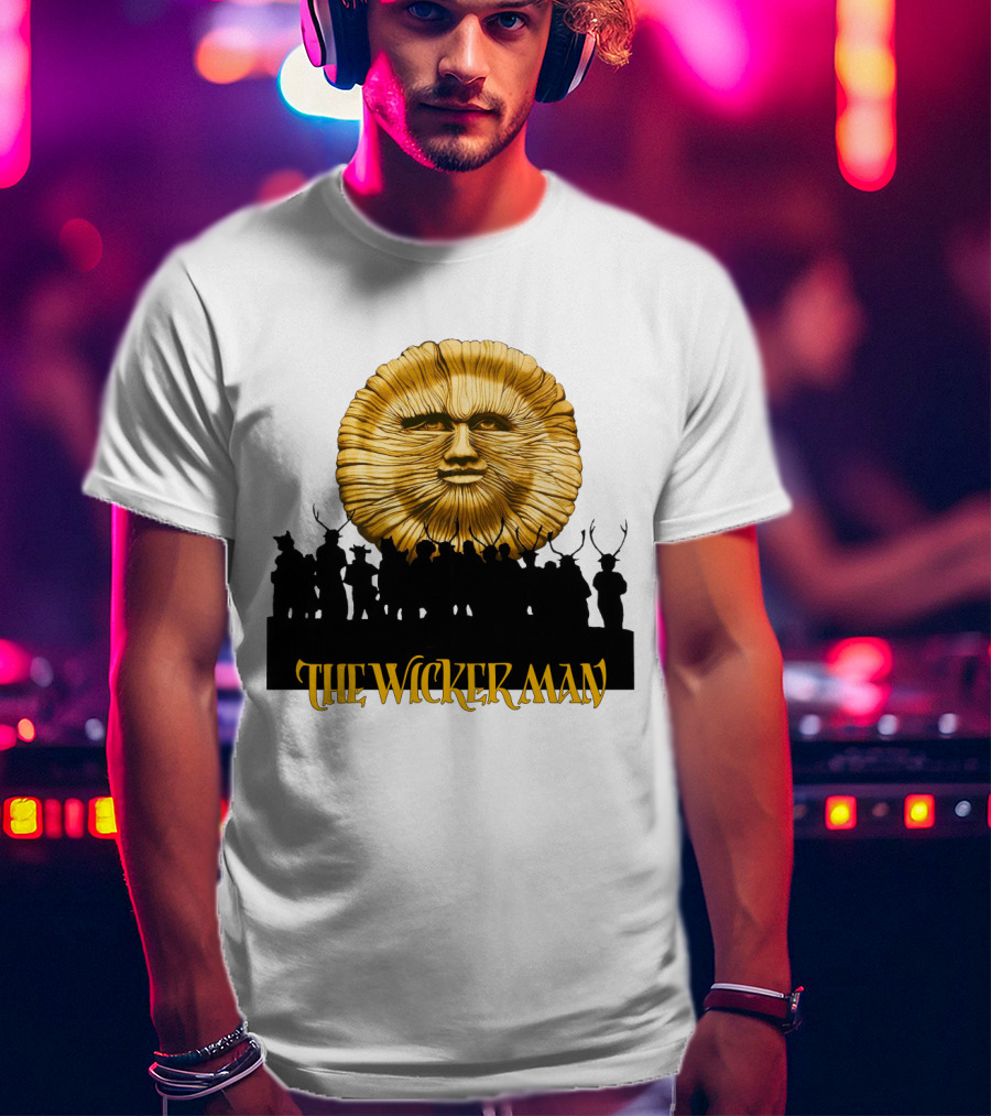 The Wicker Man Sun Face And Silhouetted Figures T-Shirt