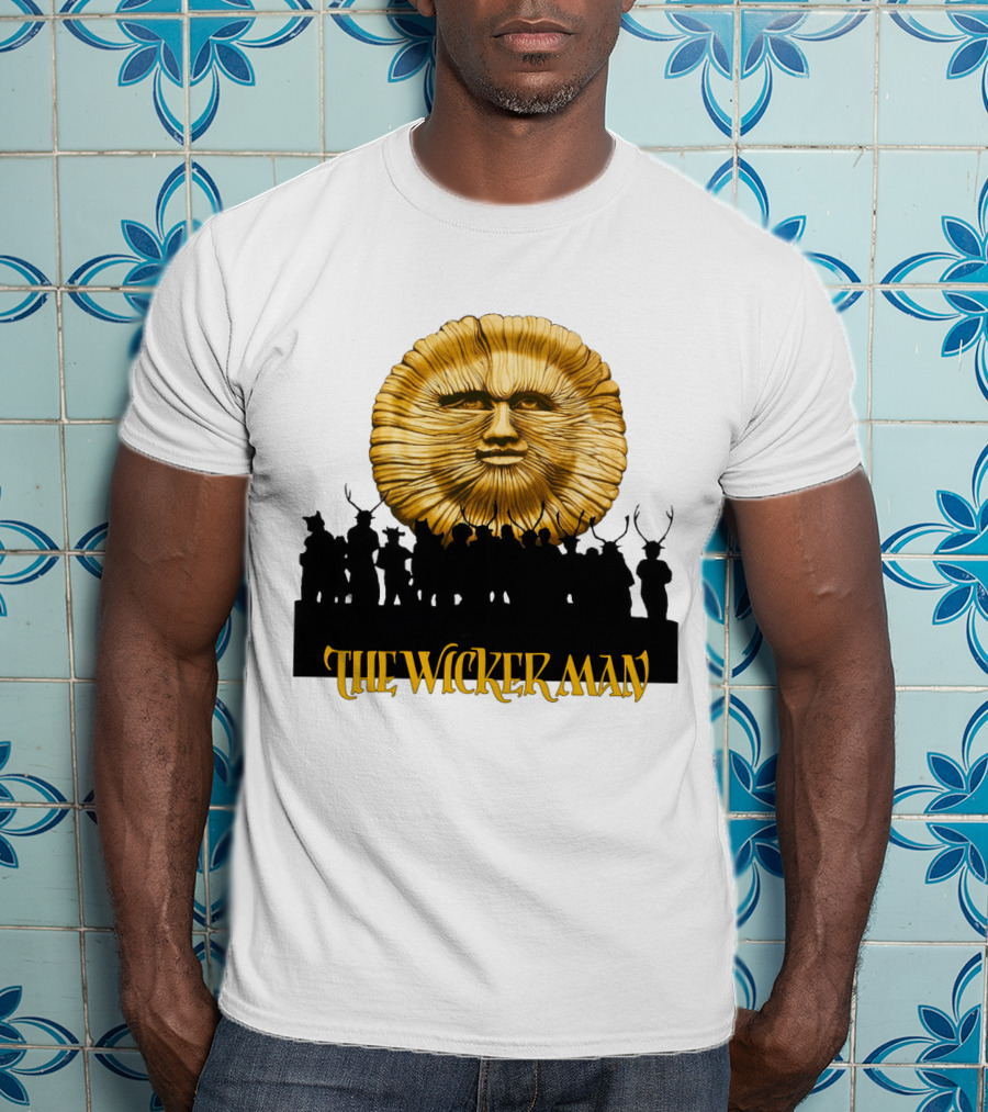 The Wicker Man Sun Face And Silhouetted Figures T-Shirt