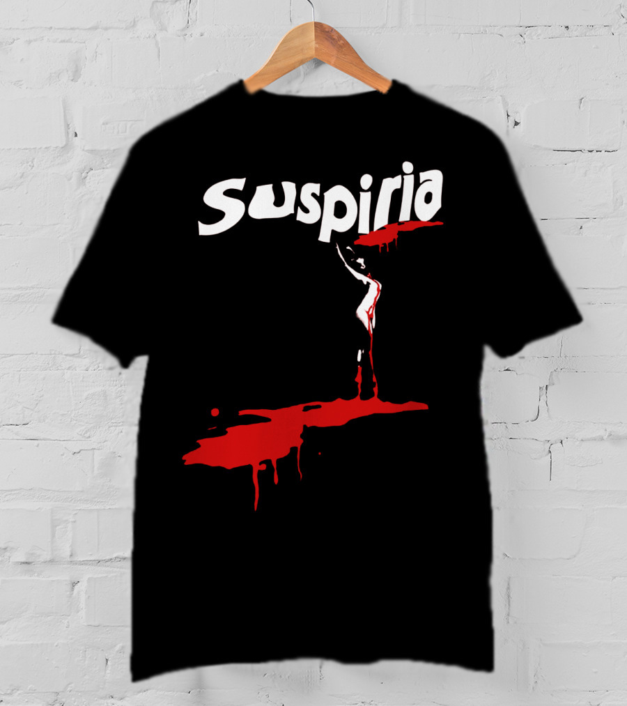 Suspiria 1977 Horror Film Logo With Red Blood And Dancing T-Shirt