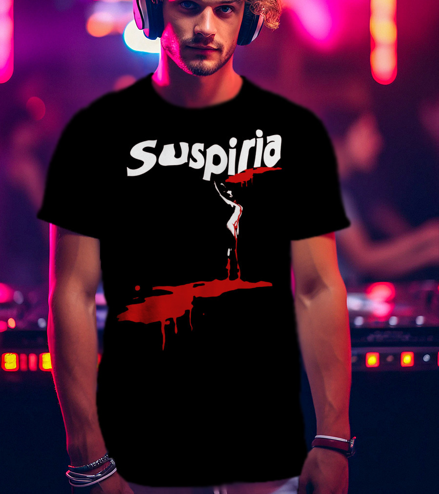 Suspiria 1977 Horror Film Logo With Red Blood And Dancing T-Shirt