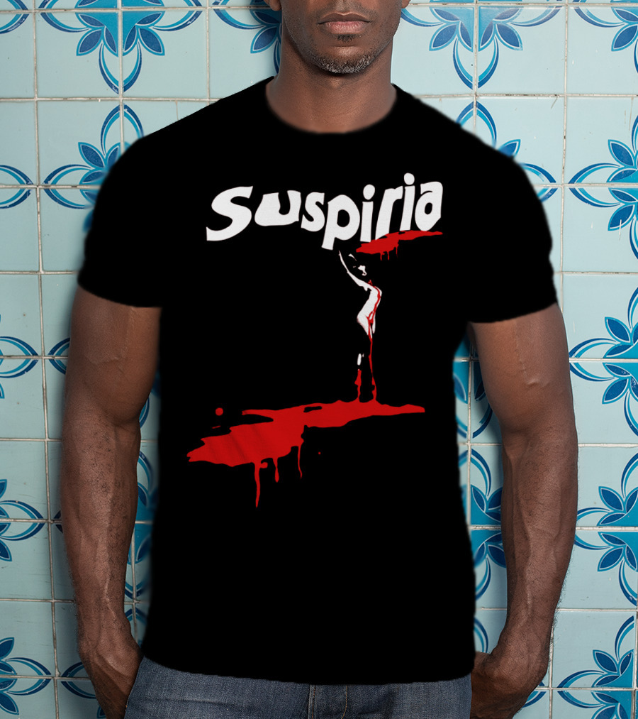 Suspiria 1977 Horror Film Logo With Red Blood And Dancing T-Shirt