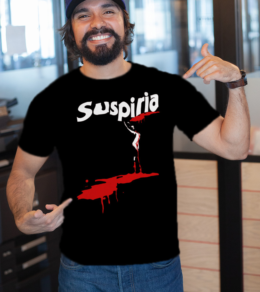 Suspiria 1977 Horror Film Logo With Red Blood And Dancing T-Shirt