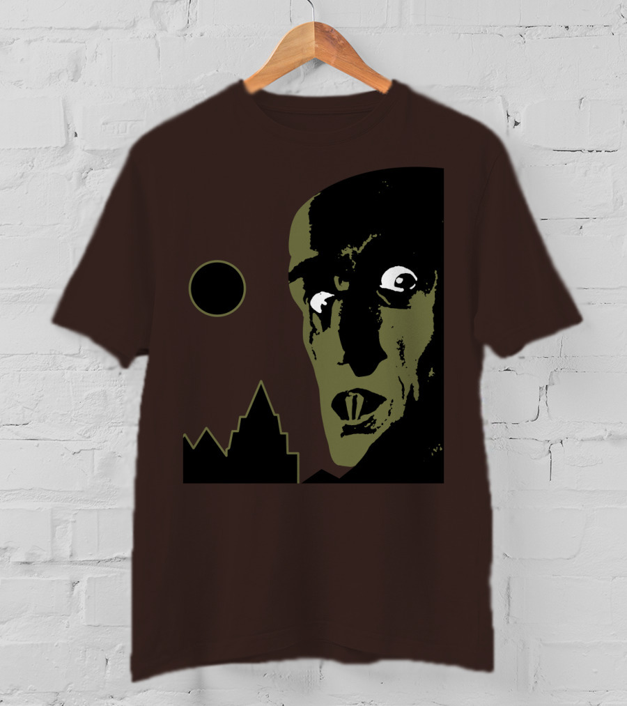 Nosferatu The Vampyre 1979 Iconic Horror Vampire Portrait With Castle And Moon T-Shirt