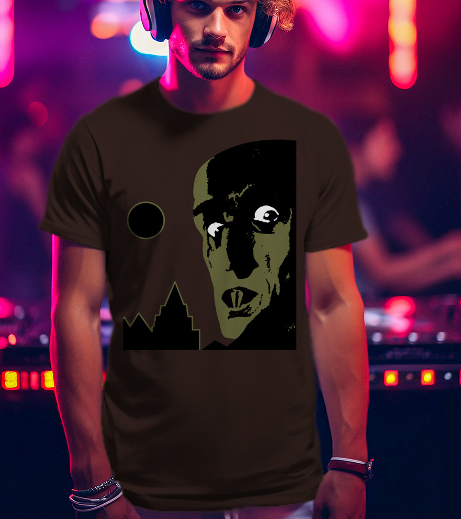 Nosferatu The Vampyre 1979 Iconic Horror Vampire Portrait With Castle And Moon T-Shirt