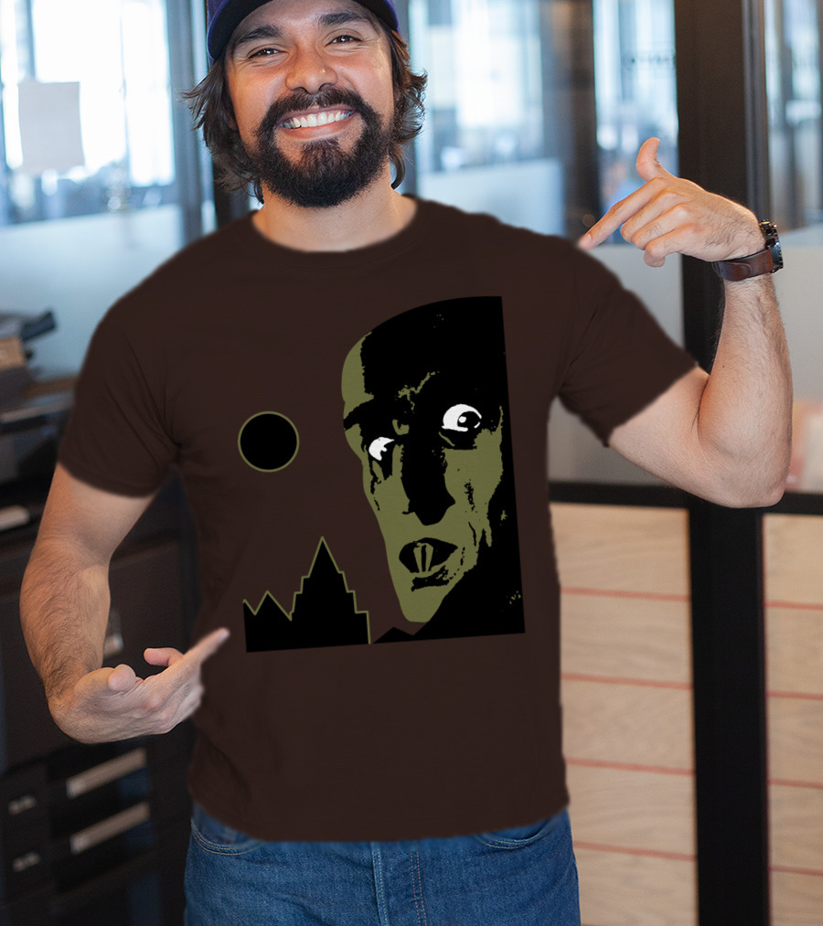 Nosferatu The Vampyre 1979 Iconic Horror Vampire Portrait With Castle And Moon T-Shirt