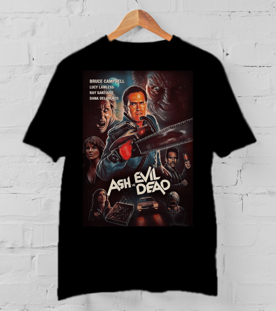 Bruce Campbell Ash Vs. Evil Dead Chainsaw Horror T-Shirt