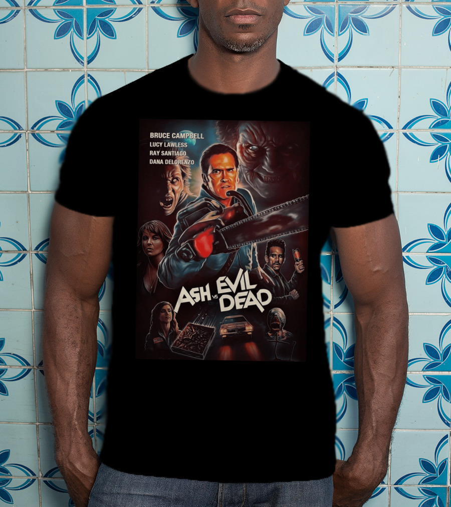 Bruce Campbell Ash Vs. Evil Dead Chainsaw Horror T-Shirt
