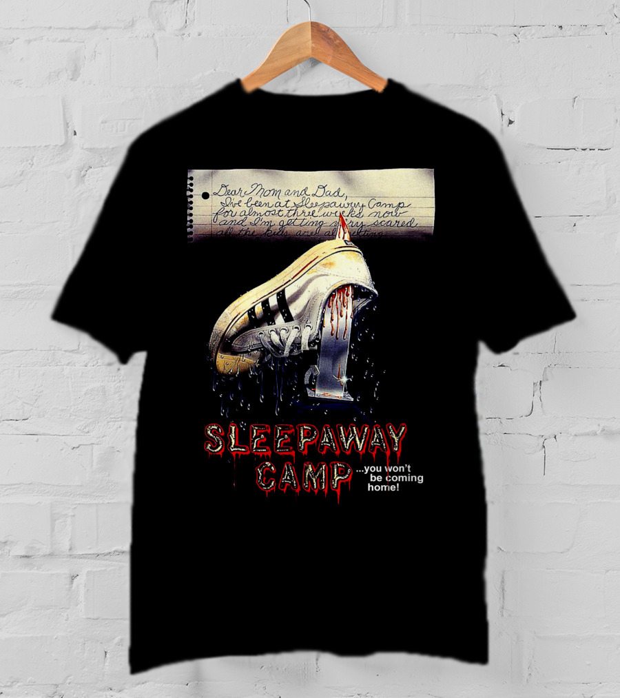 Sleepaway Camp You Won't Be Coming Home Bloody Shoe Note T-Shirt