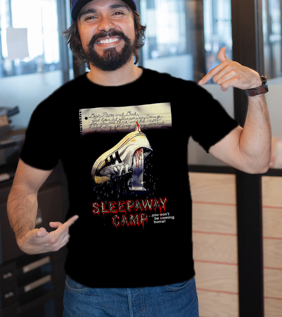 Sleepaway Camp You Won't Be Coming Home Bloody Shoe Note T-Shirt