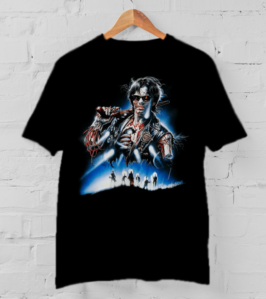 Near Dark Vampire Art With Guitarist And Silhouette Group T-Shirt