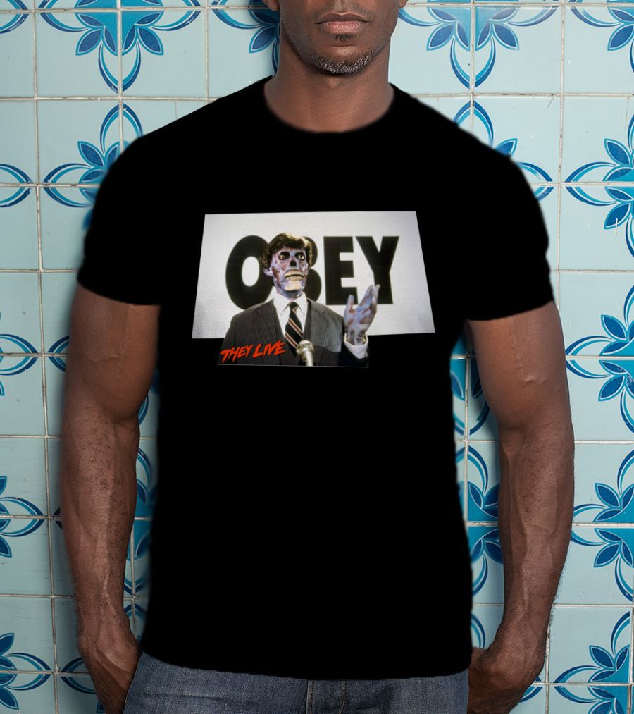 They Live OBEY Sci-Fi Alien Figure T-Shirt
