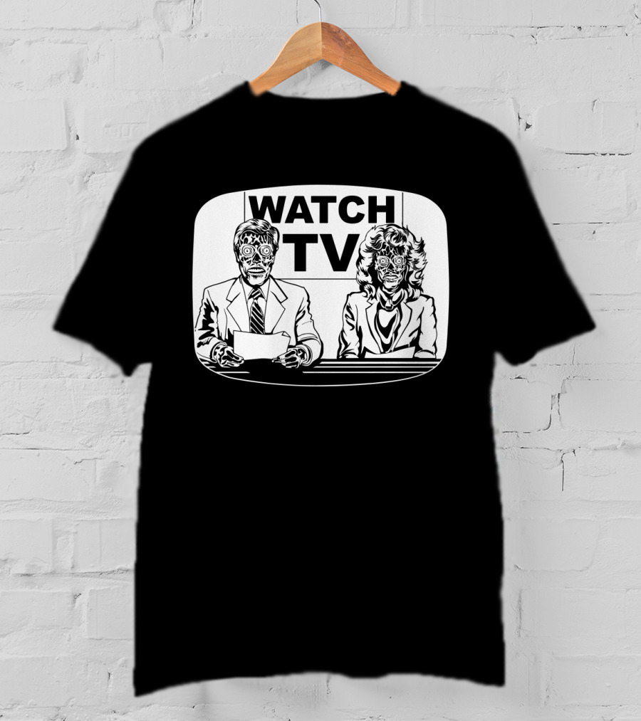 Watch TV They Live News Anchors Alien Faces T-Shirt