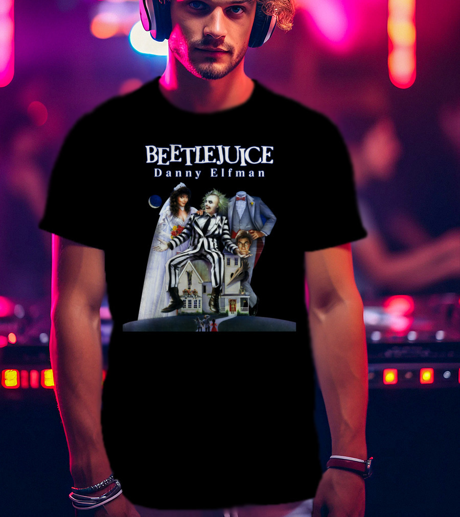Beetlejuice Danny Elfman Striped Suit House Wedding Scene T-Shirt
