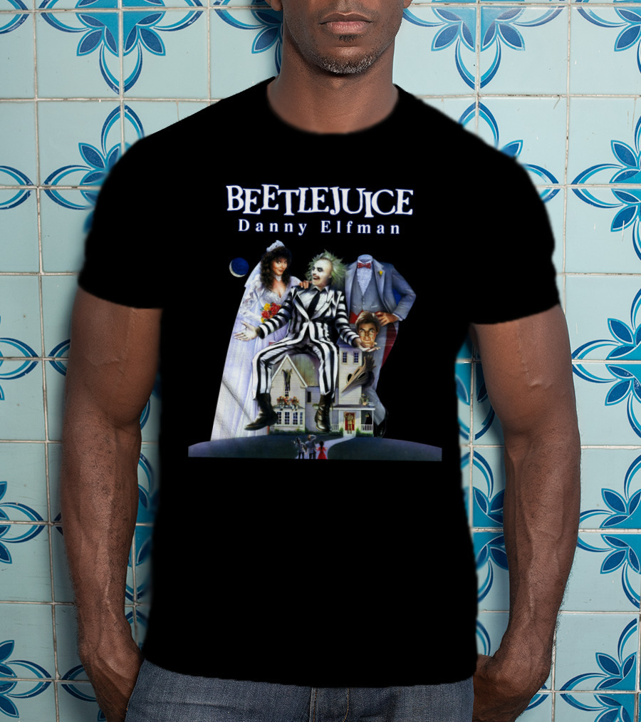 Beetlejuice Danny Elfman Striped Suit House Wedding Scene T-Shirt