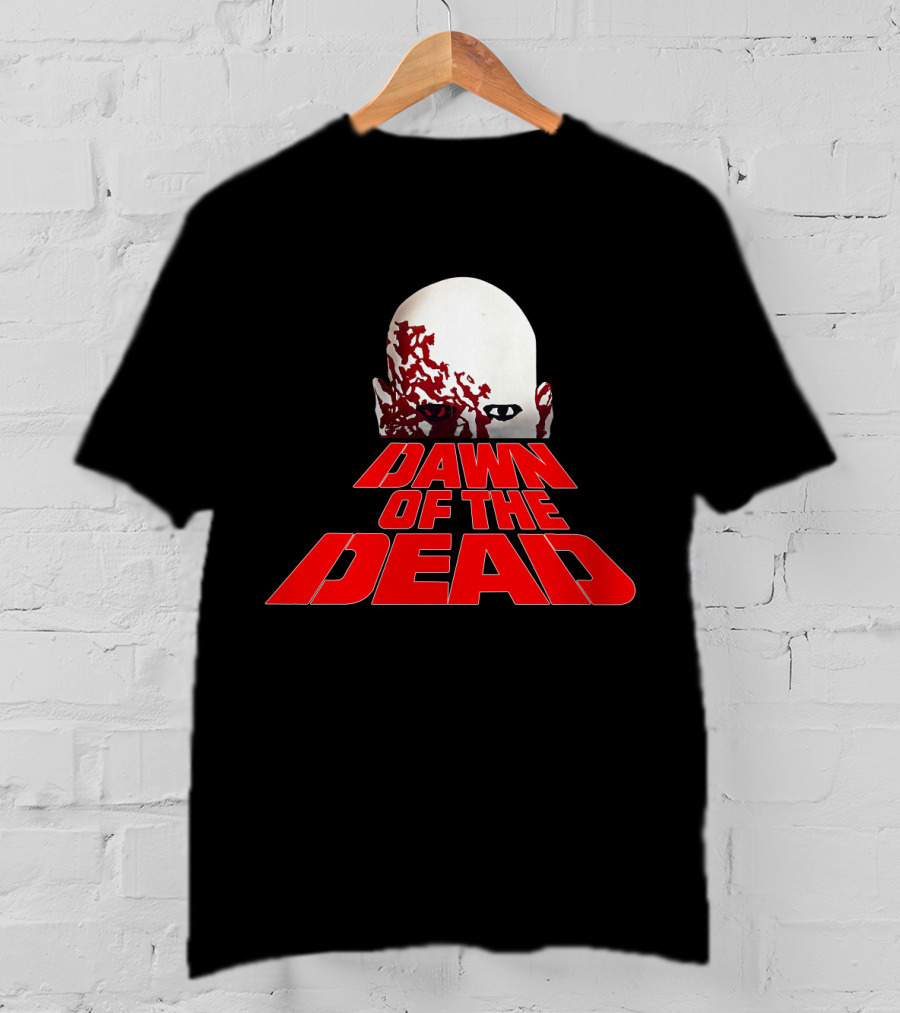 Dawn Of The Dead Zombie Head Red Text T-Shirt