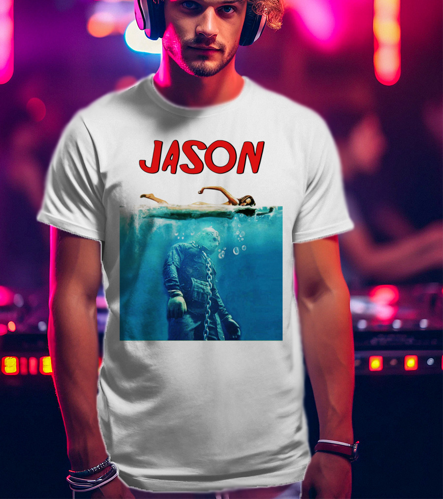 Jaws Jason Voorhees Underwater Horror Mashup T-Shirt