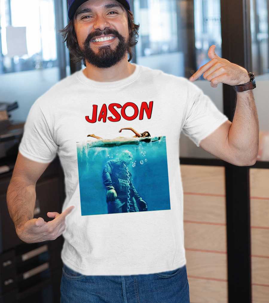 Jaws Jason Voorhees Underwater Horror Mashup T-Shirt