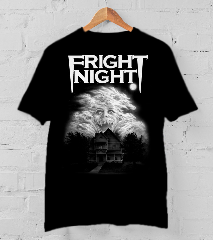 Fright Night Vampire Cloud Over Haunted House T-Shirt