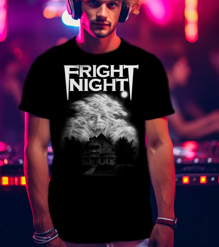 Fright Night Vampire Cloud Over Haunted House T-Shirt