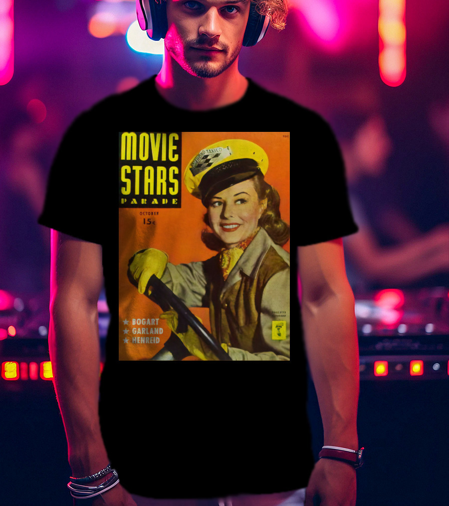 Movie Stars Parade October 15c Bogart Garland Henreid Paulette Goddard (1910) T-Shirt