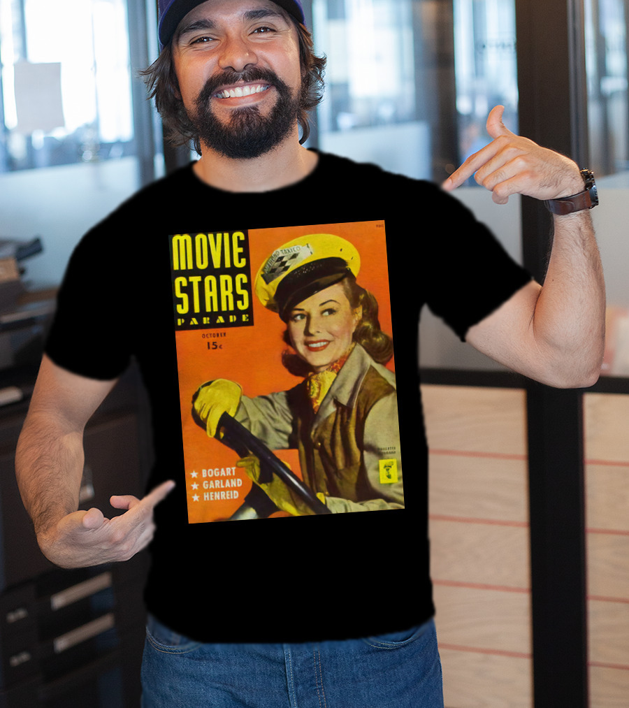 Movie Stars Parade October 15c Bogart Garland Henreid Paulette Goddard (1910) T-Shirt