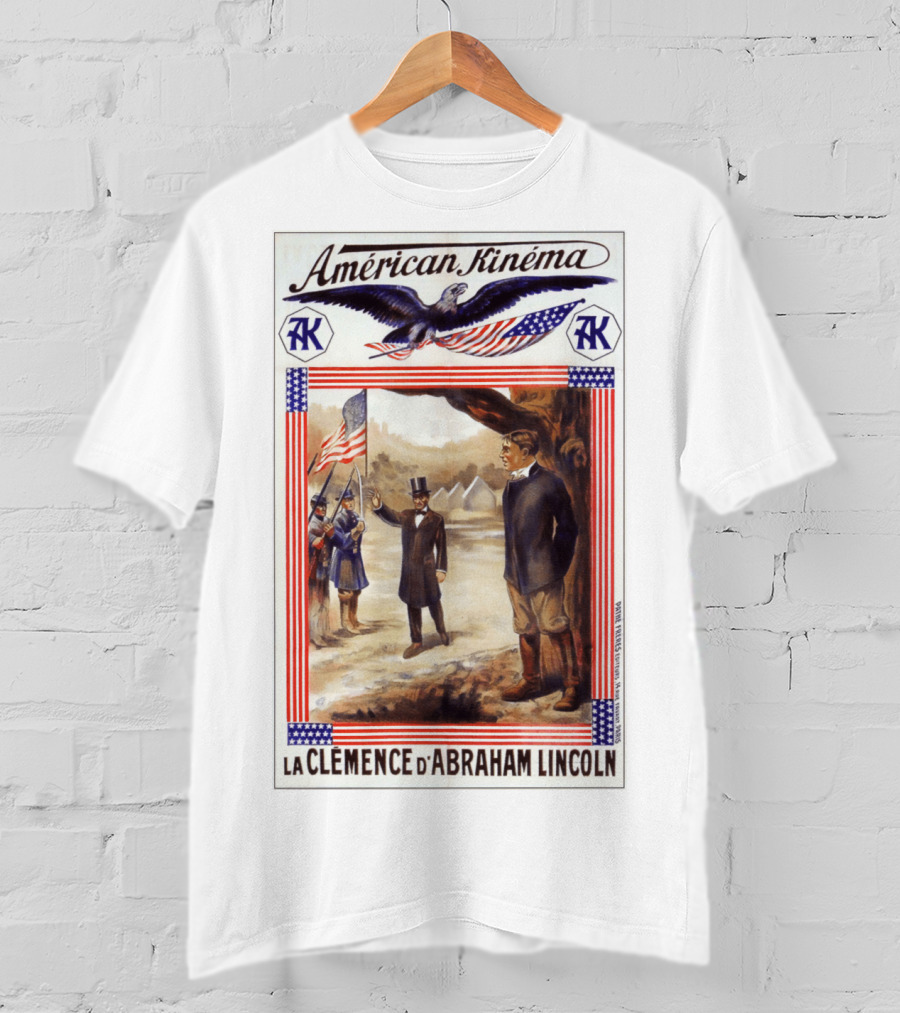 American Kinéma La Clemence D'Abraham Lincoln Eagle Flag T-Shirt