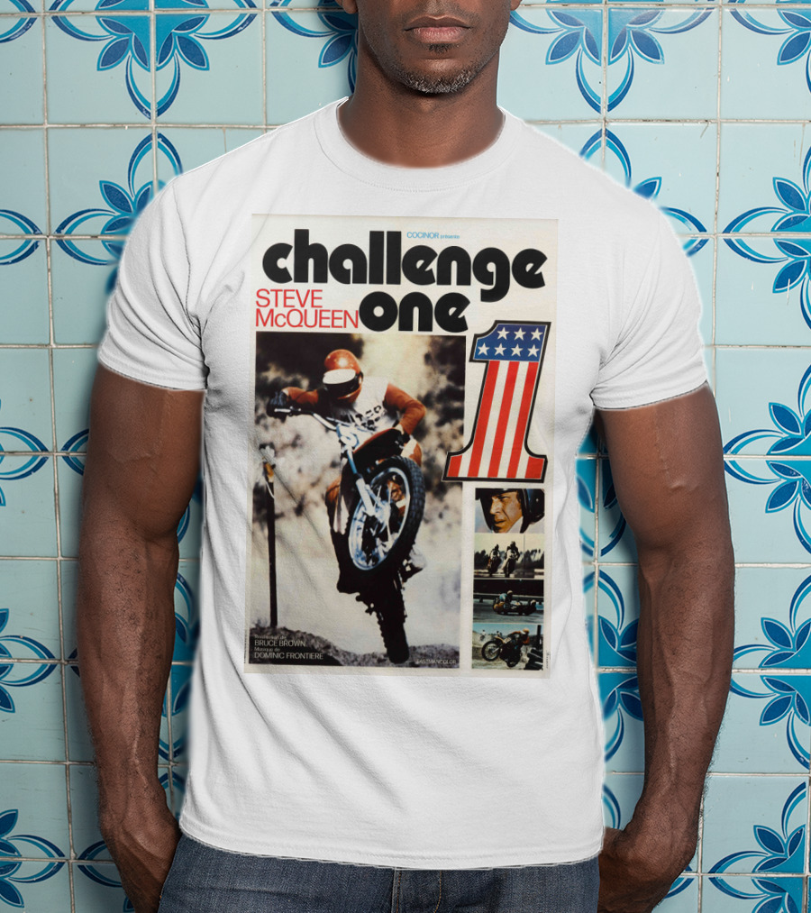 ON ANY SUNDAY Challenge One Steve McQueen Number One Racing Motocross America T-Shirt