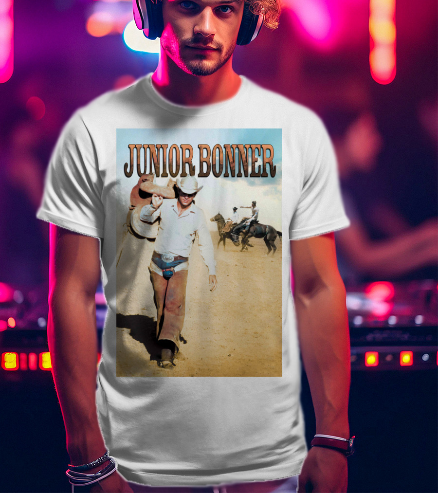 Junior Bonner 1972 Steve McQueen Rodeo Cowboy Scene T-Shirt