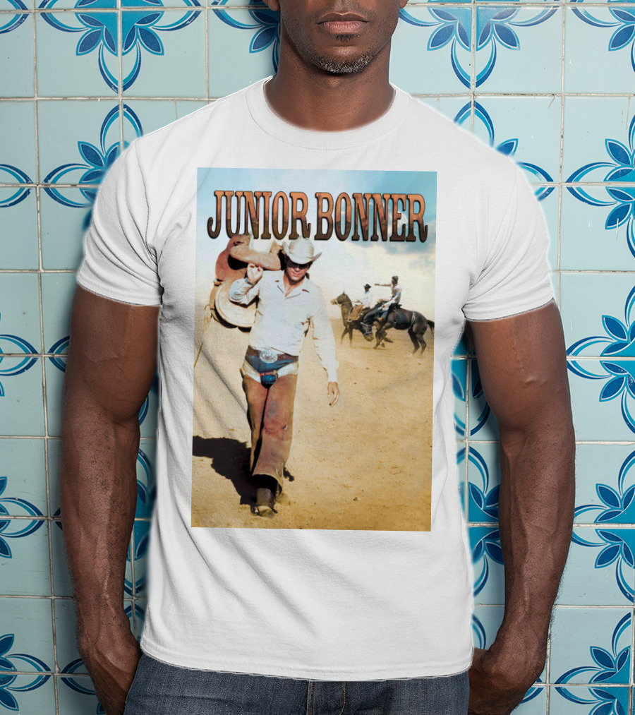 Junior Bonner 1972 Steve McQueen Rodeo Cowboy Scene T-Shirt