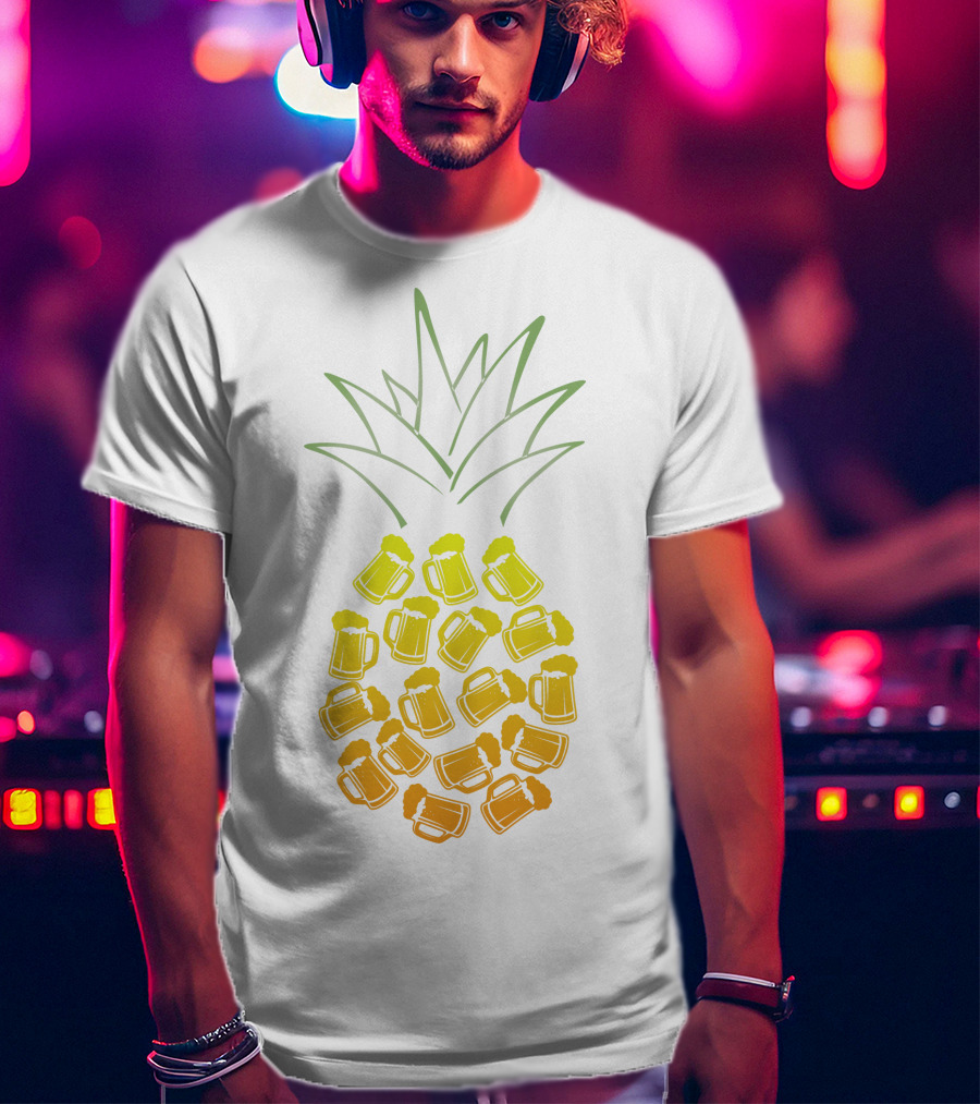 Beer Pineapple Mug Fusion Tropical Beverage Concept T-Shirt