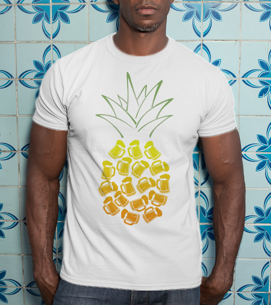 Beer Pineapple Mug Fusion Tropical Beverage Concept T-Shirt