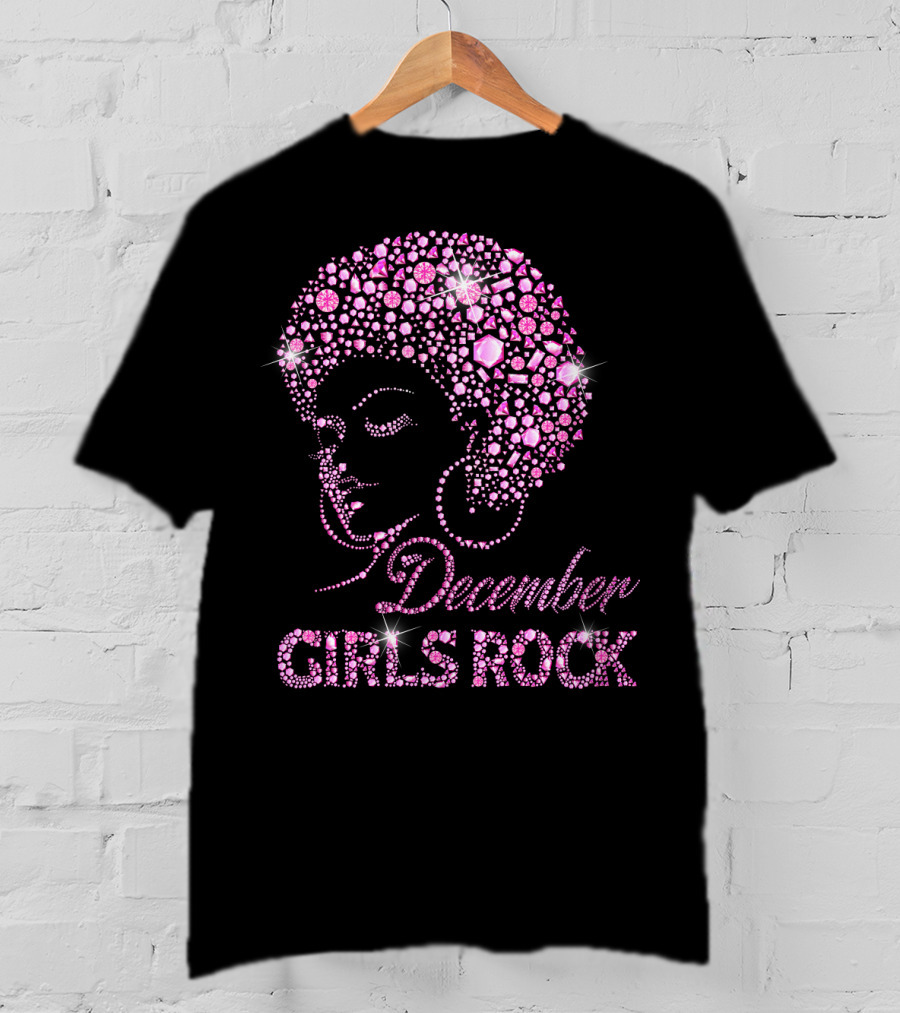 December Girls Rock Pink Rhinestone Afro T-Shirt