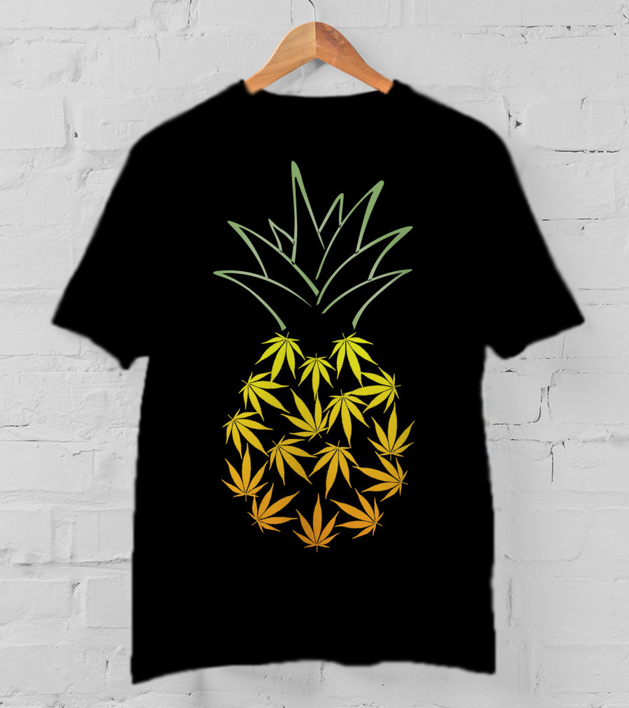 Weed Pineapple Cannabis Leaf Fusion T-Shirt