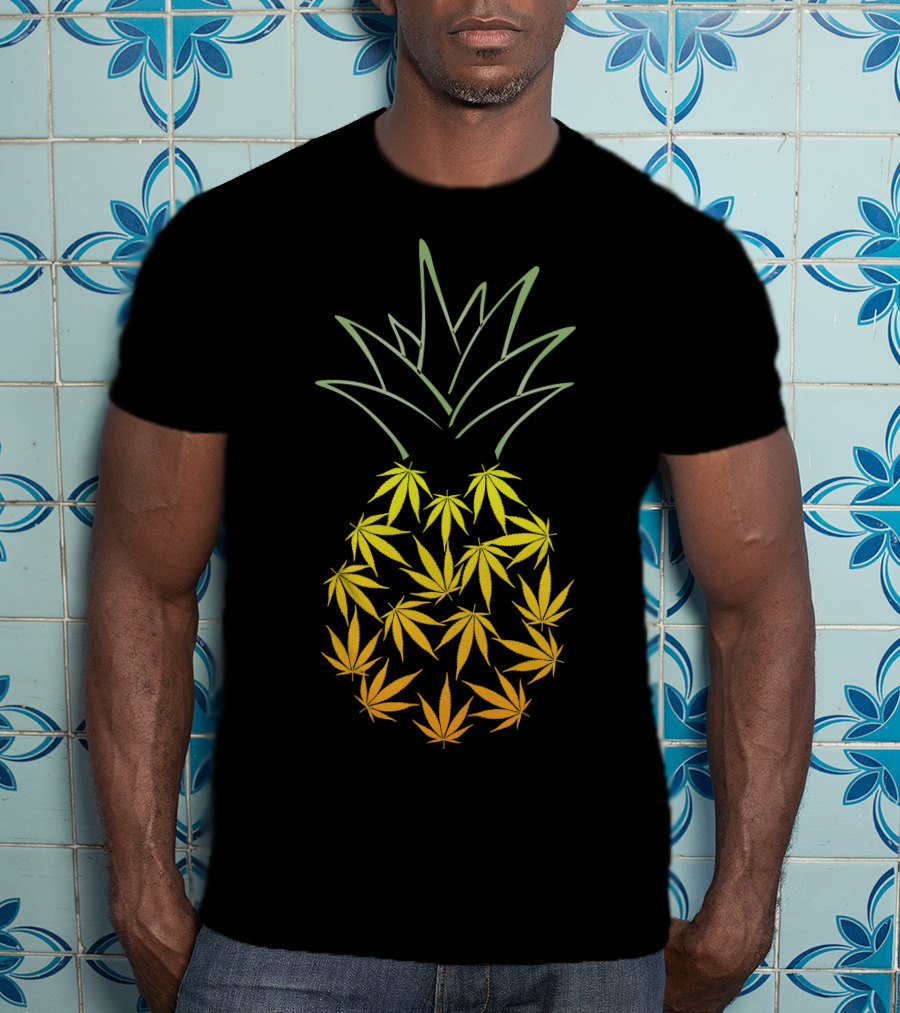 Weed Pineapple Cannabis Leaf Fusion T-Shirt