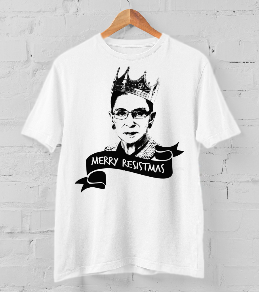 Merry Resistmas RBG Ruth Bader Ginsburg Crown T-Shirt