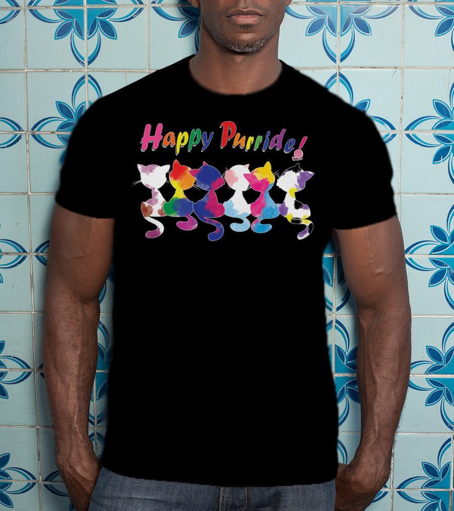 Happy Purride Rainbow Cats T-Shirt