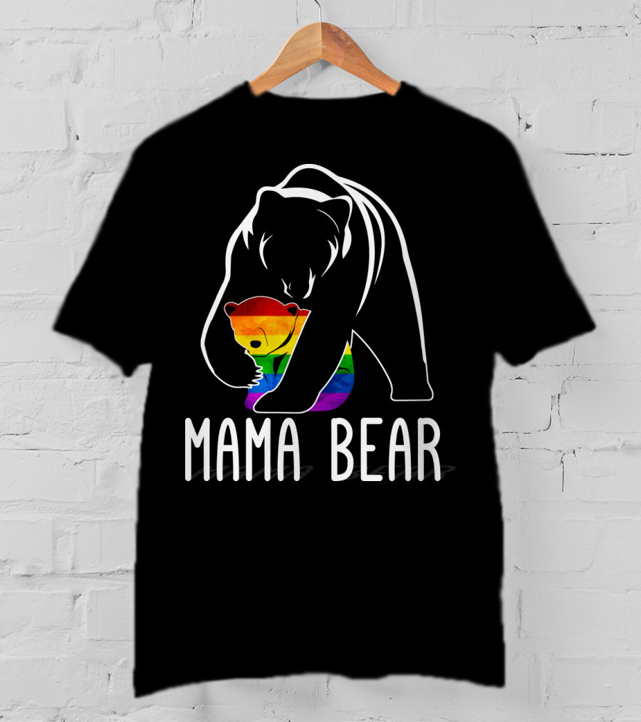 Mama Bear Rainbow Pride Bear Hug T-Shirt