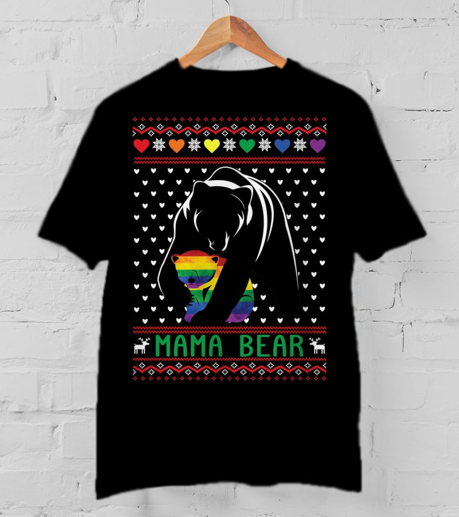 Mama Bear Rainbow Heart Pride T-Shirt