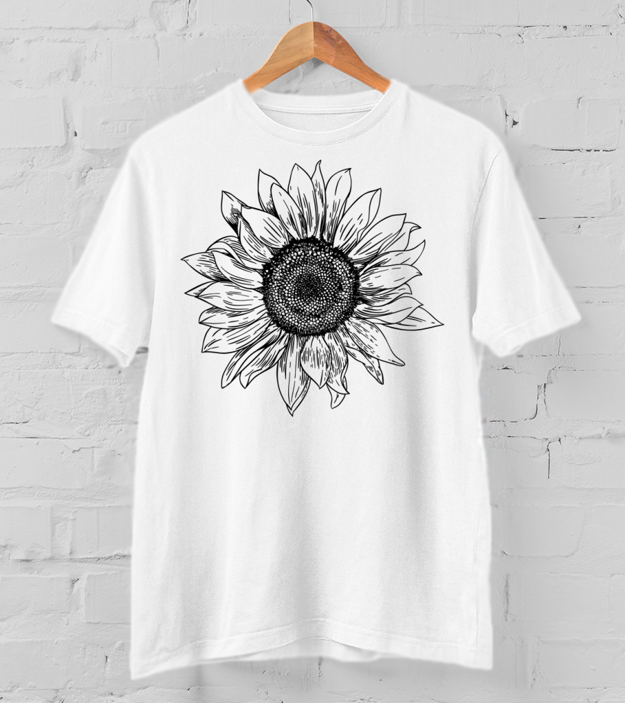 Sun Flower Detailed Botanical T-Shirt