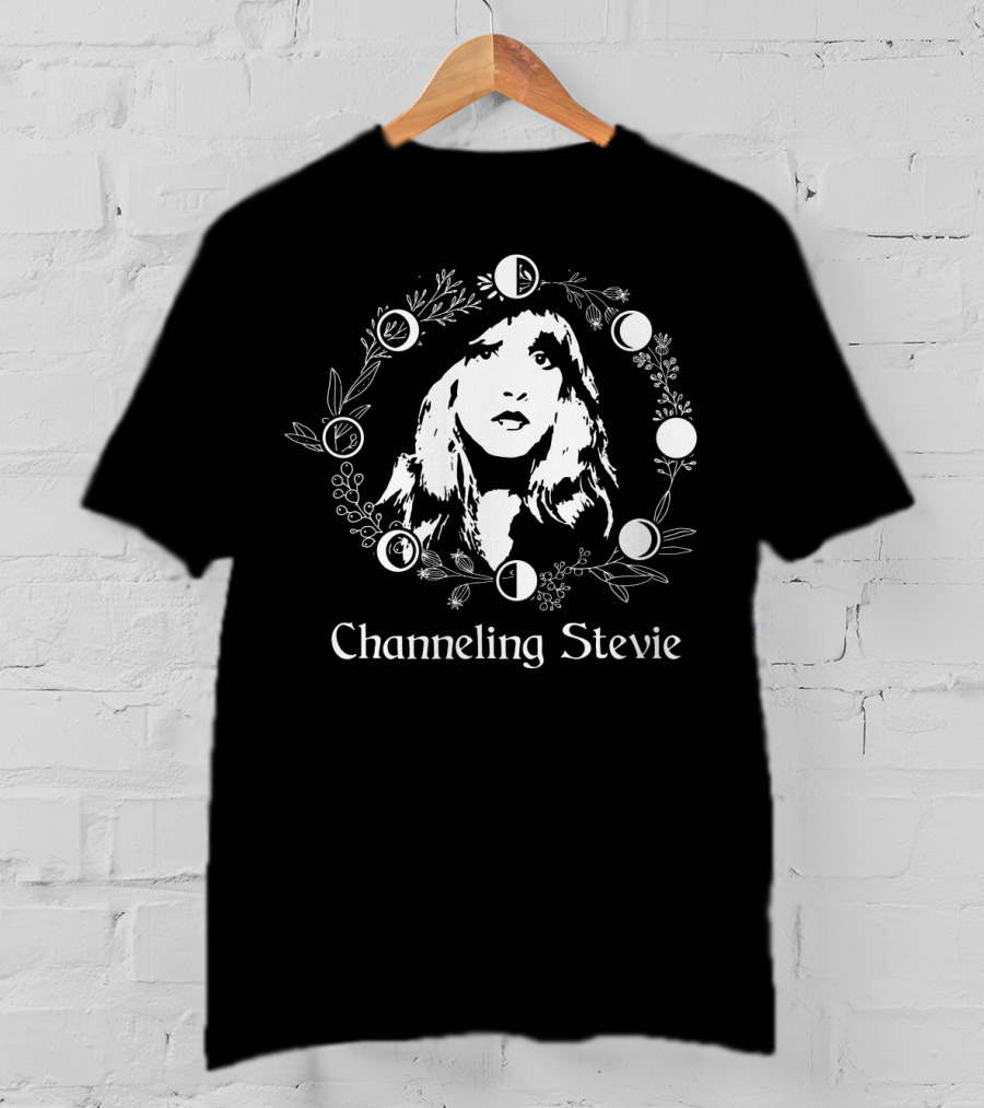 Channeling Stevie Moon And Floral Wreath T-Shirt