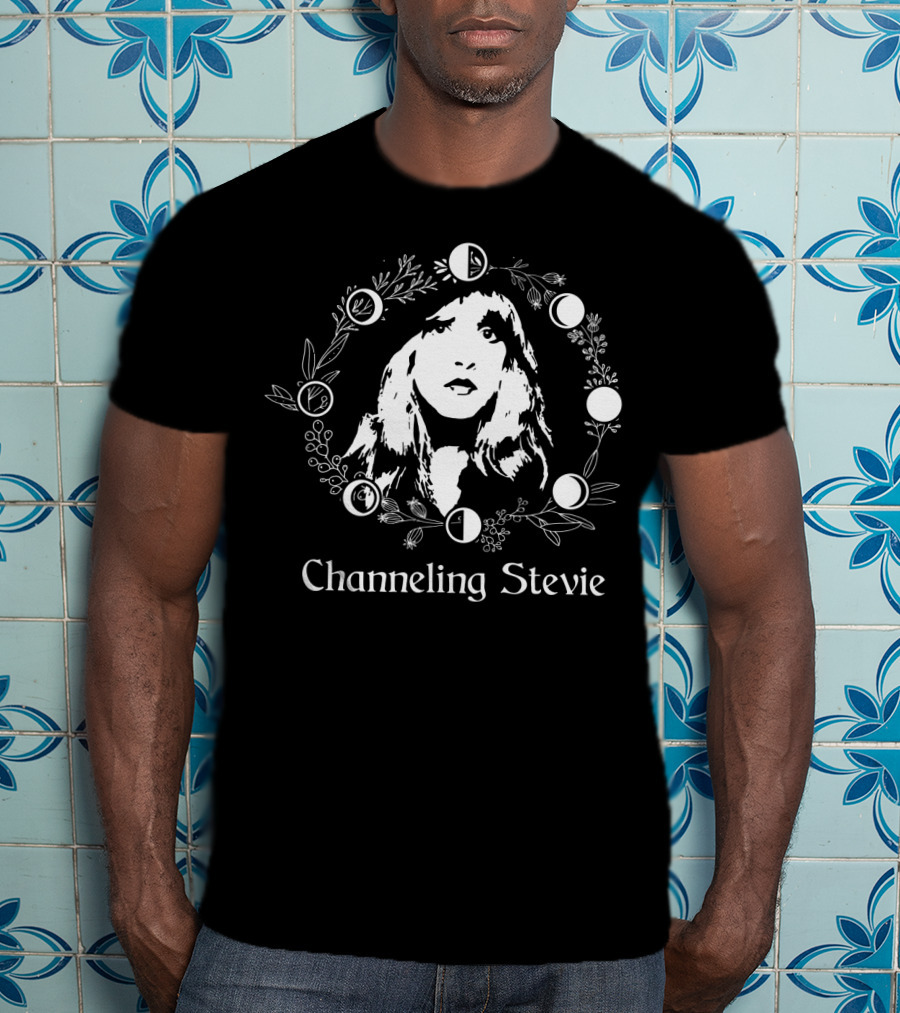 Channeling Stevie Moon And Floral Wreath T-Shirt