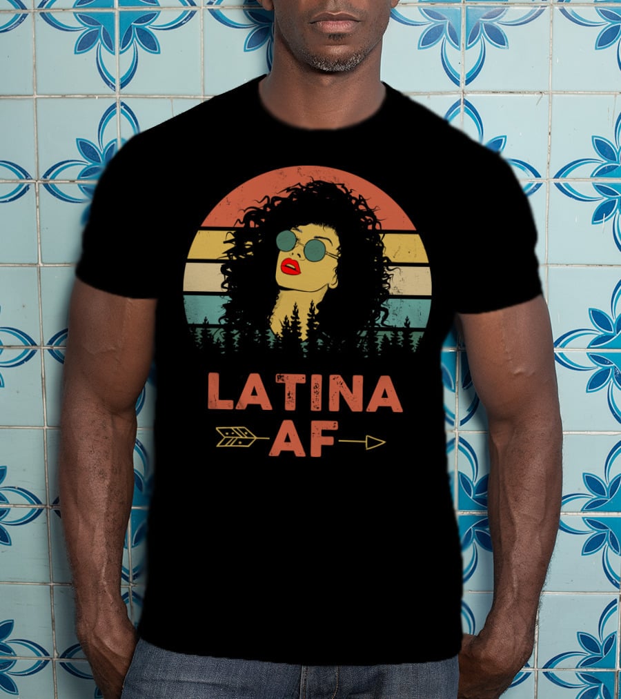 LATINA AF Retro Sunset With Stylized Woman And Arrow T-Shirt