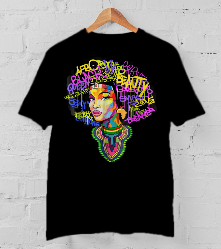 Black Afro Queen Beauty Expression Style Power T-Shirt
