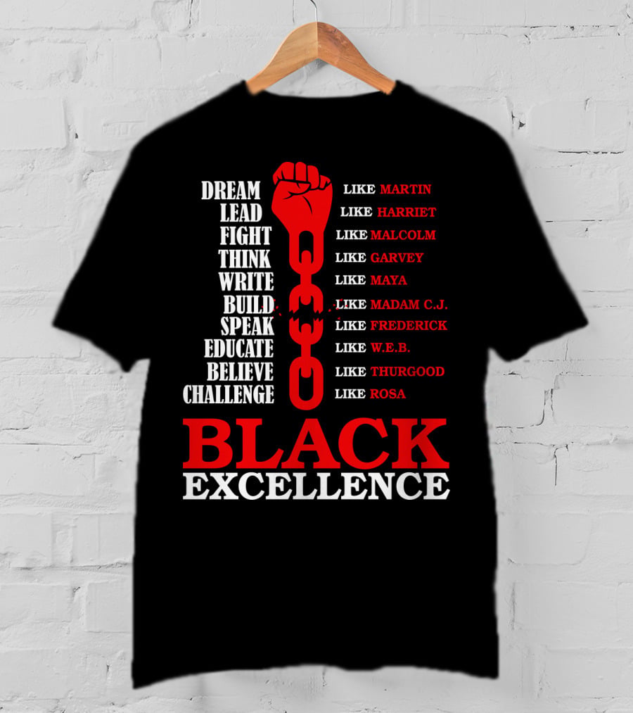 Dream Lead Fight Think Black Excellence Like Martin Like Rosa T-Shirt